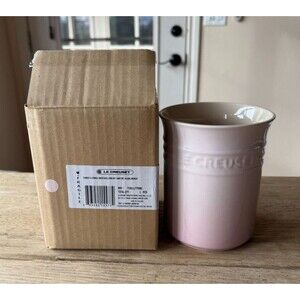 Le Creuset Stoneware 1 Liter Utensil Crock Holder Shell Pink NEW